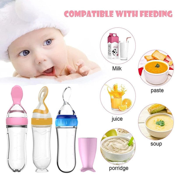 Silicone Squeeze Baby Spoon Feeder – Soft Baby Food Dispenser